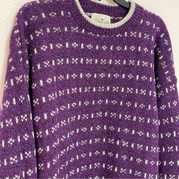 Vintage Alps Wool Crew Neck Pullover Grandpa Sweater Merrimac Valley New England - Picture 3 of 11